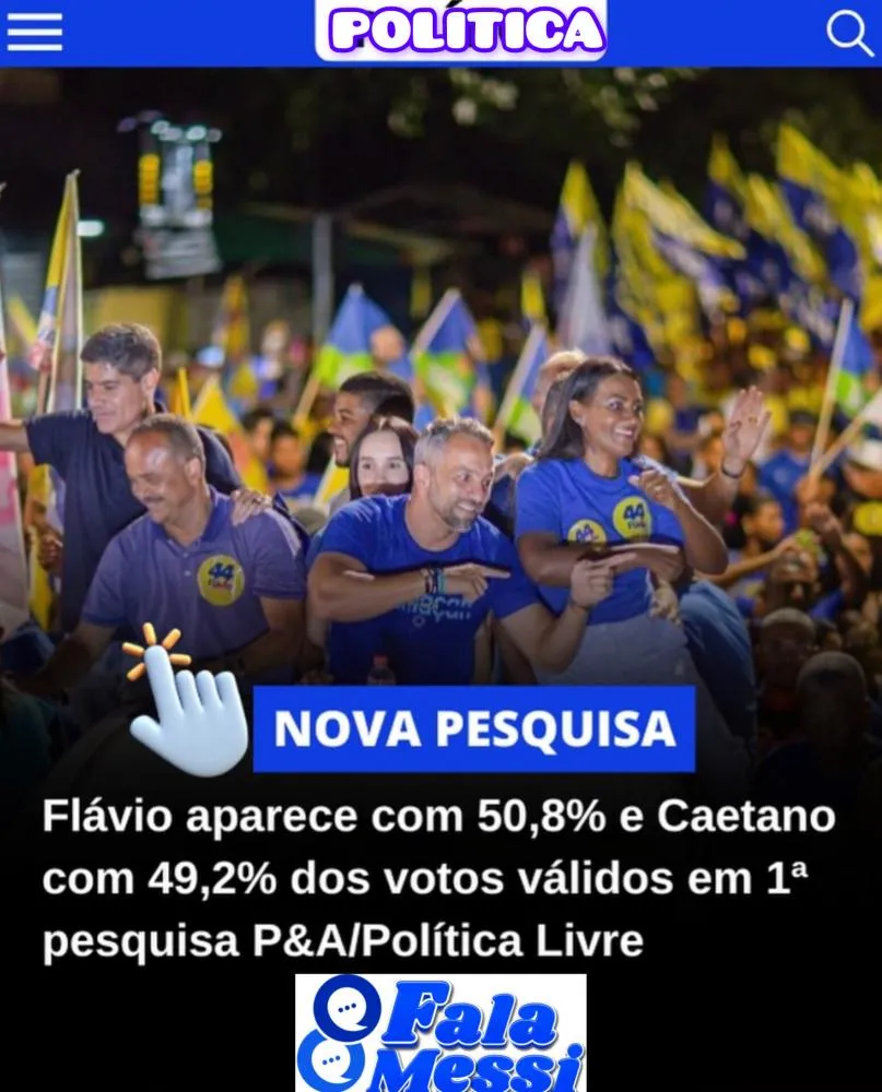 O candidato a prefeito de Camaçari Flávio Mattos (União Brasil) aparece com 50,8%